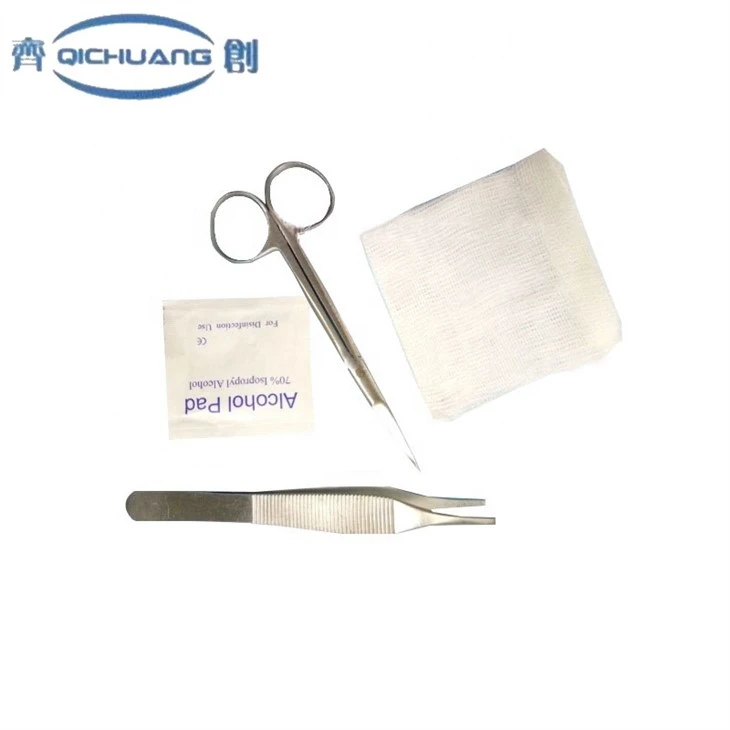 Wound Dressing Set With Forceps Sterile Packed Wound Care